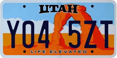 UT license plate Y045ZT