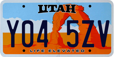 UT license plate Y045ZV