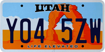 UT license plate Y045ZW