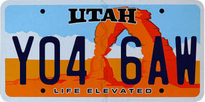 UT license plate Y046AW