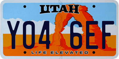 UT license plate Y046EF