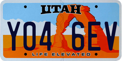 UT license plate Y046EV