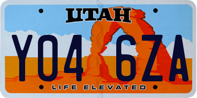 UT license plate Y046ZA