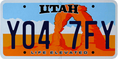 UT license plate Y047FY