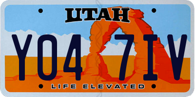 UT license plate Y047IV