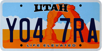 UT license plate Y047RA