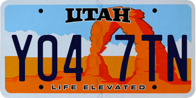 UT license plate Y047TN