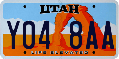 UT license plate Y048AA
