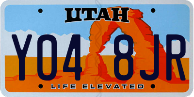 UT license plate Y048JR