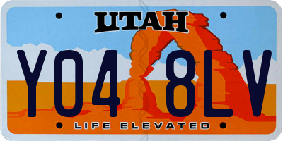 UT license plate Y048LV