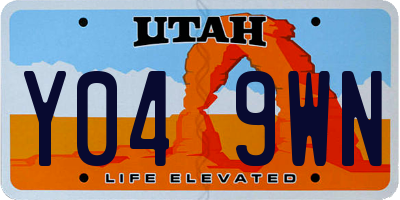 UT license plate Y049WN