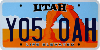 UT license plate Y050AH