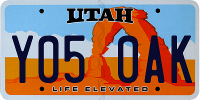 UT license plate Y050AK