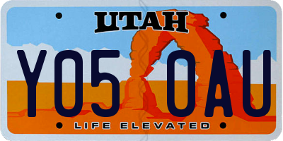 UT license plate Y050AU