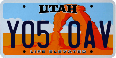 UT license plate Y050AV