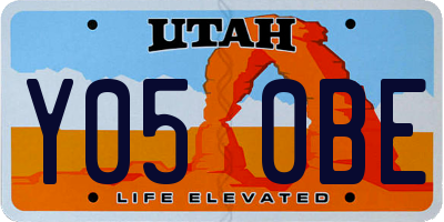 UT license plate Y050BE
