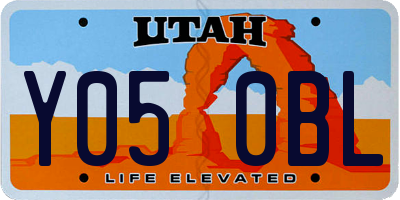 UT license plate Y050BL