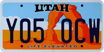 UT license plate Y050CW