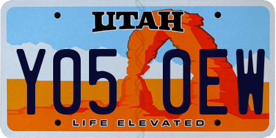 UT license plate Y050EW