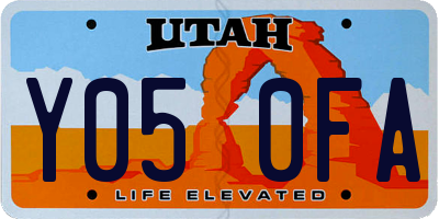 UT license plate Y050FA