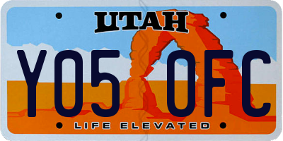 UT license plate Y050FC