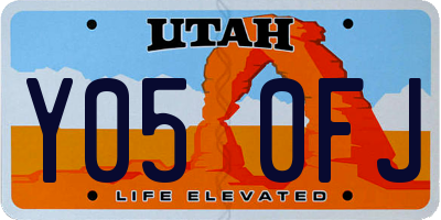 UT license plate Y050FJ