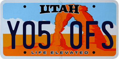 UT license plate Y050FS