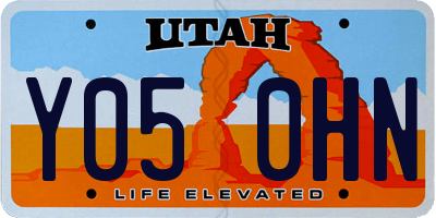 UT license plate Y050HN