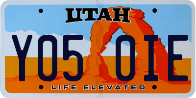 UT license plate Y050IE