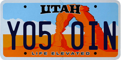 UT license plate Y050IN
