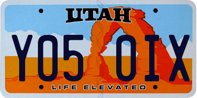 UT license plate Y050IX