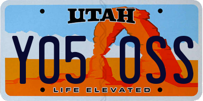 UT license plate Y050SS