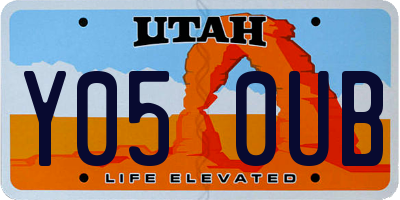 UT license plate Y050UB