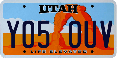UT license plate Y050UV
