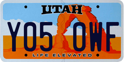 UT license plate Y050WF