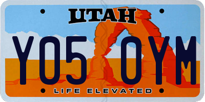 UT license plate Y050YM