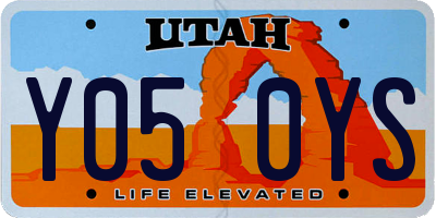 UT license plate Y050YS