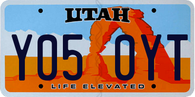 UT license plate Y050YT