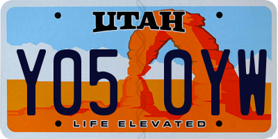 UT license plate Y050YW