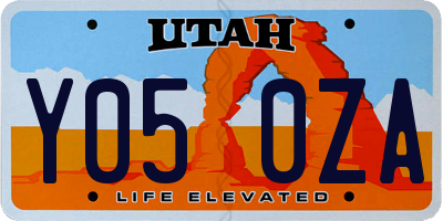 UT license plate Y050ZA