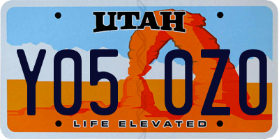 UT license plate Y050ZO