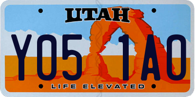 UT license plate Y051AO