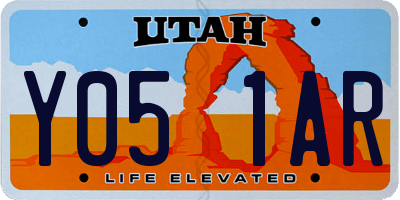 UT license plate Y051AR