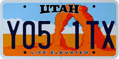 UT license plate Y051TX