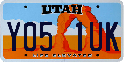 UT license plate Y051UK