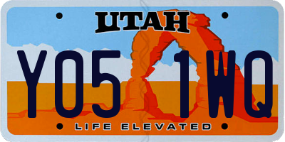 UT license plate Y051WQ