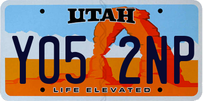 UT license plate Y052NP