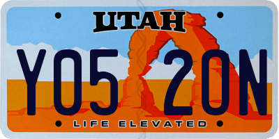 UT license plate Y052ON