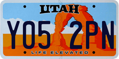 UT license plate Y052PN