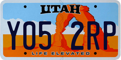 UT license plate Y052RP